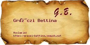 Gréczi Bettina névjegykártya